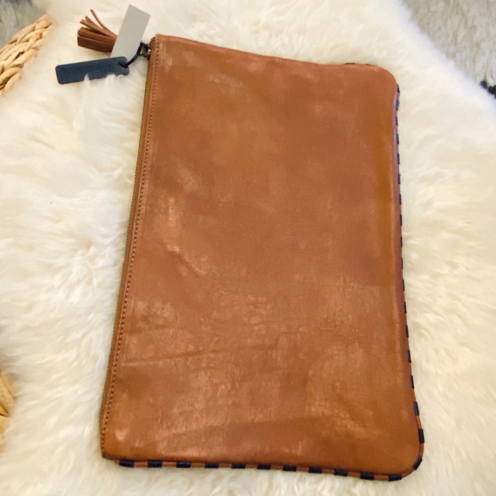 Madewell 1937 Large Leather Clutch with Tassel